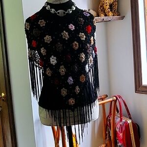 Vintage crochet knitting shawl